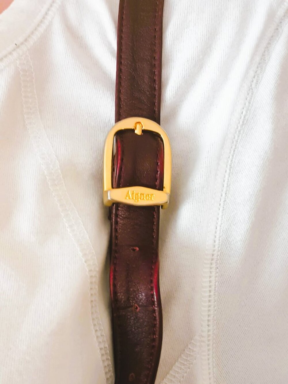 Vintage Aigner Leather Crossbody Bag Oxblood Adjustable Strap Purse Handbag - Picture 5 of 15